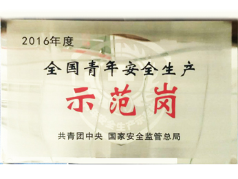 2016年度全國(guó)青年安全生産示範(fàn)場(chǎng)を獲得